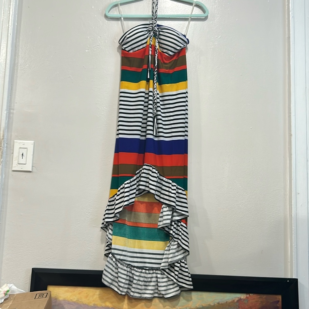 Multi colored halter dress